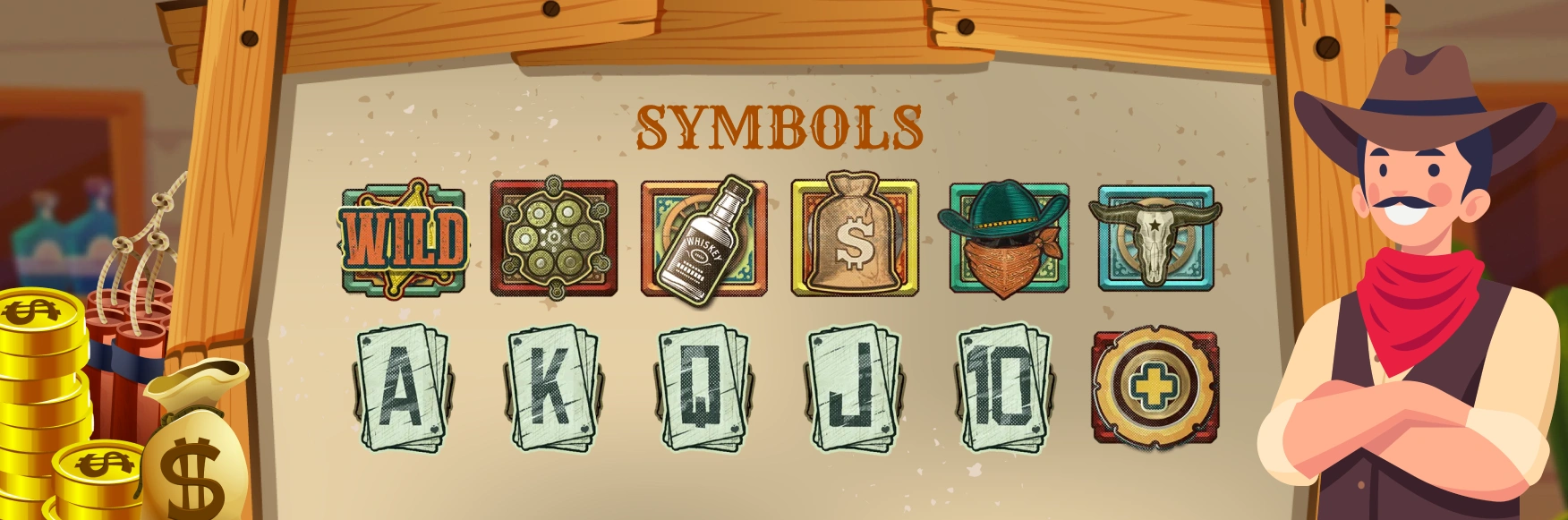 Wanted Dead or A Wild Symbols.